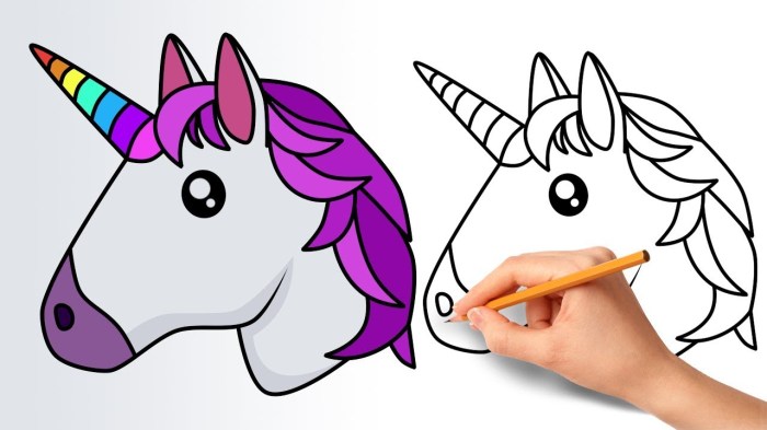 Dessin de licorne emoji