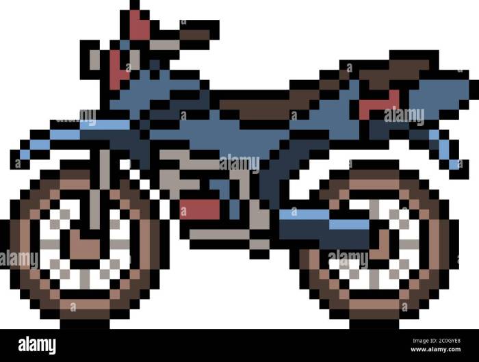 Pixel motorcycle motorbike bike 8bit template