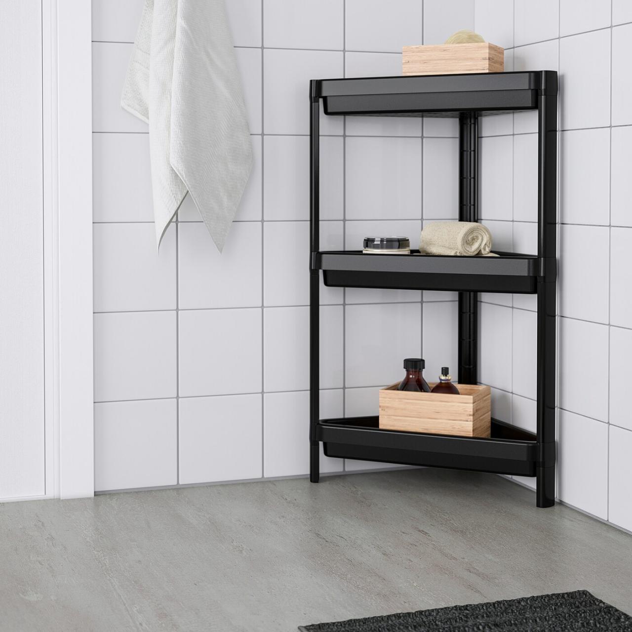 Etagere d angle salle de bain ikea