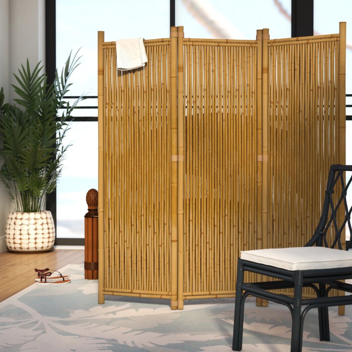 Bamboo room divider panel saved dividers privacy panels