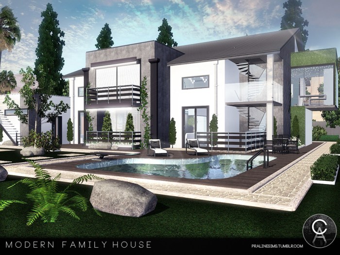 Sims modern house houses escarpment designs lots