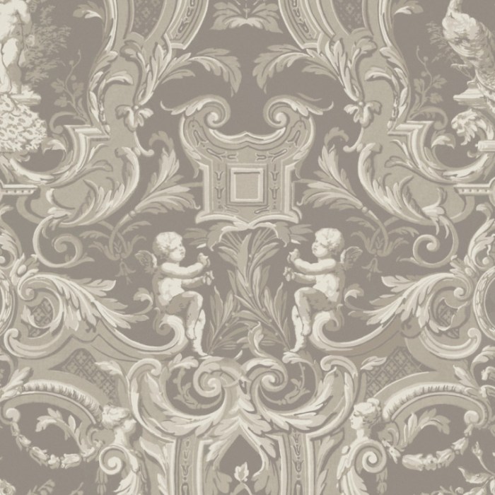 Papier peint baroque taupe