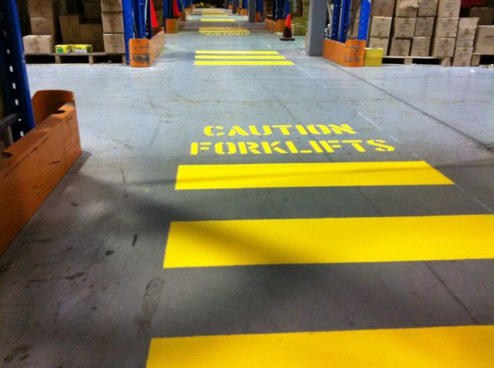 Floor painting line lines industrial warehouse markings manufacturing facilities painters