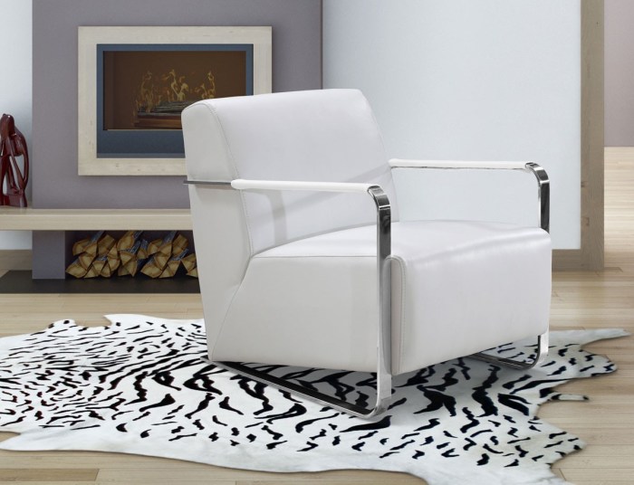 Chair leather white lounge modern low profile chaise daybeds