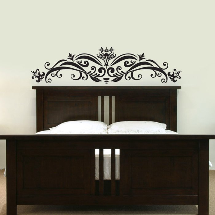 Headboard decal wall sticker curly bed