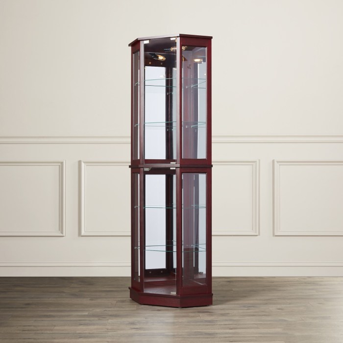 Corner wine liquor solid doors curio decorathing shelves