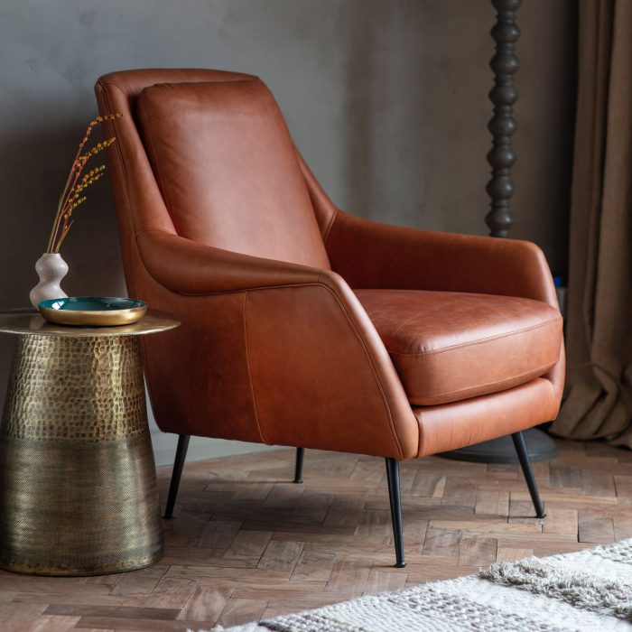 Armchair vintage leather wing brown monde du cuir fauteuil manoir marron furniture maisons chair maisonsdumonde