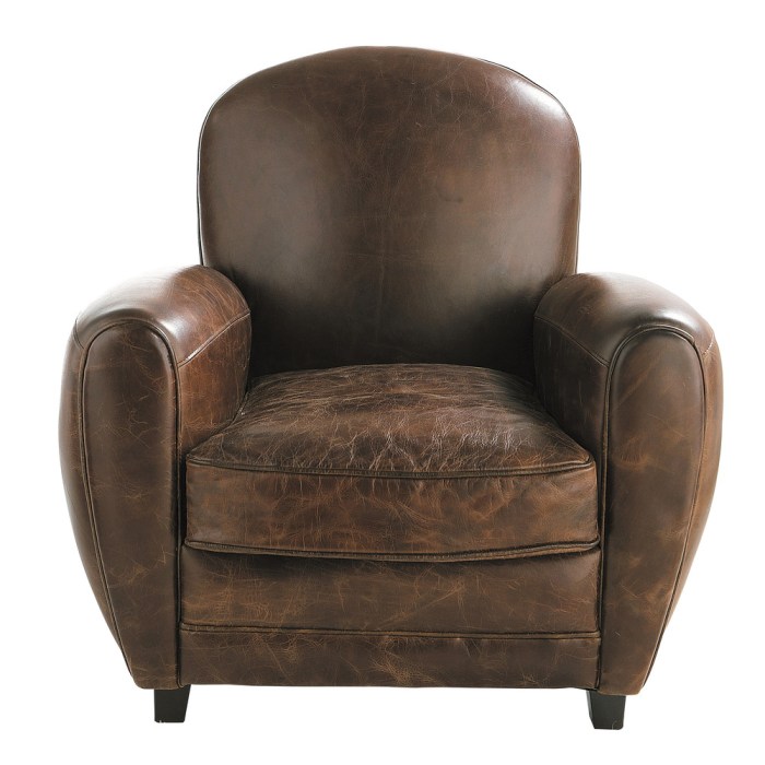 Fauteuil cuir marron maison du monde