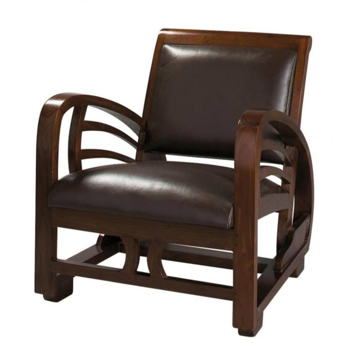 Cuir marron maisonsdumonde bois chair chaises enregistrée